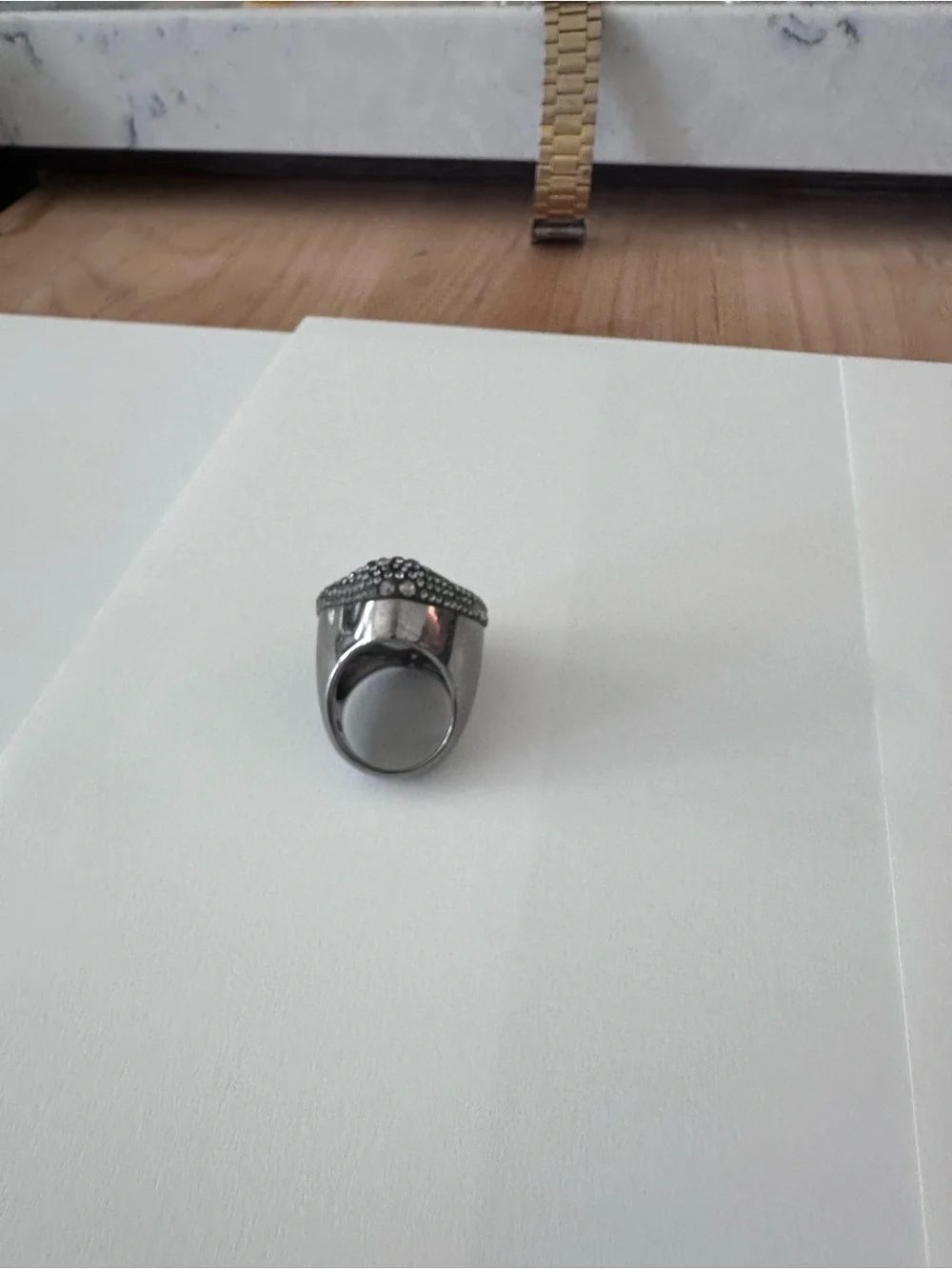 Swarovski Dragon Eye Crystal Accent Silver Cocktail Ring